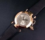 Replica Cartier Pasha De Ladies Watch Black Leather